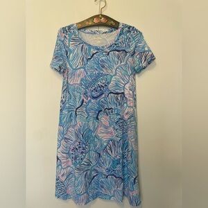 Lilly Pulitzer Blue Fishful Thinking Cody Pima Cotton Jersey Dress Women's S